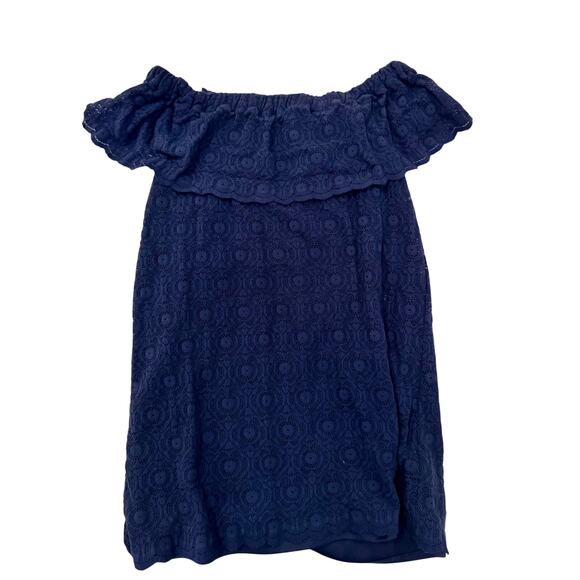 Kimchi Blue by Urban Outfitters Off Shoulder Navy Blue Blouse Women's Small Twee - Picture 2 of 11